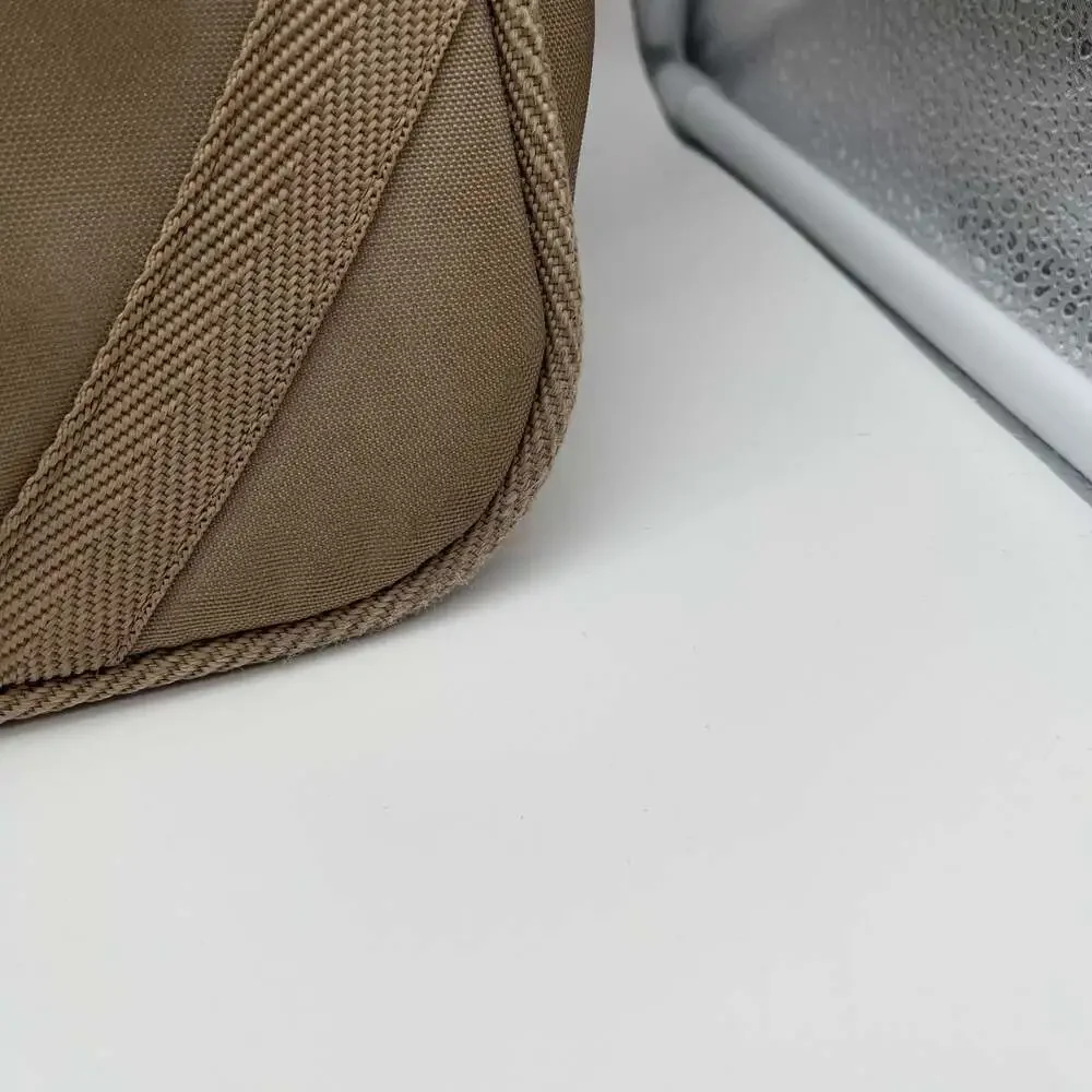 Vintage Pierre Cardin Tan Canvas Travel Bag, Soft-Sided Suitcase with Leather Tr